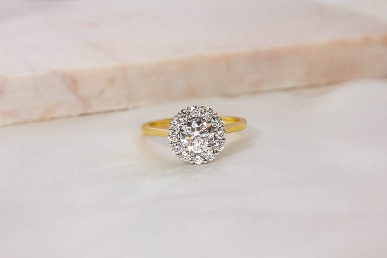 Two Tone Diamond Engagement Ring