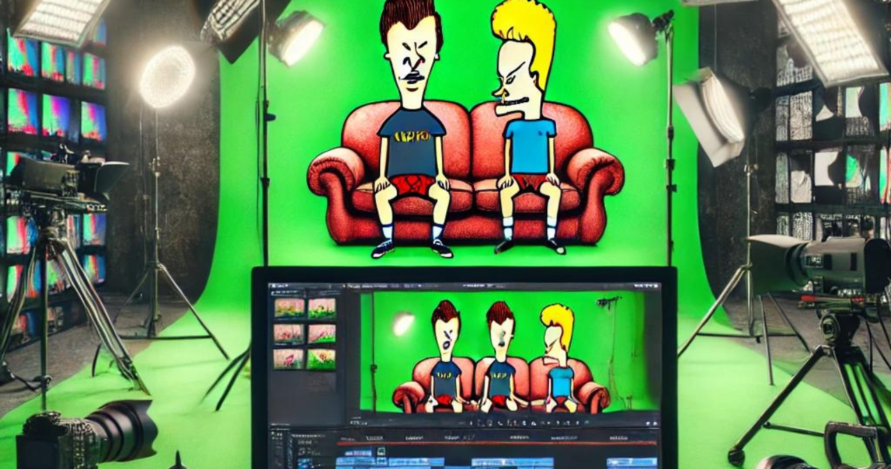 beavis and butthead couch background green screen